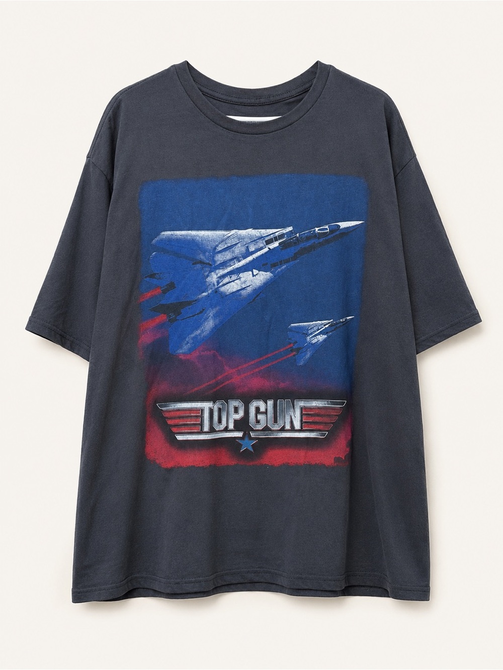 Top Gun Graphic Short-Sleeve Tee - Charcoal with Blue & Red